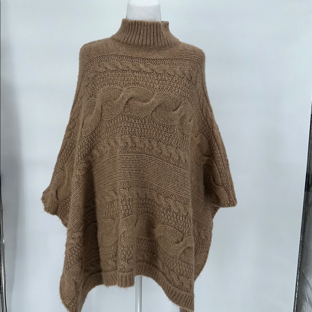 Anthropologie Rosamund -Cable Knit Poncho Sweater Size XS/S - Picture 4 of 10